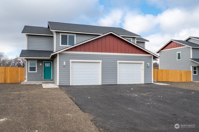 view of front of home featuring a garage