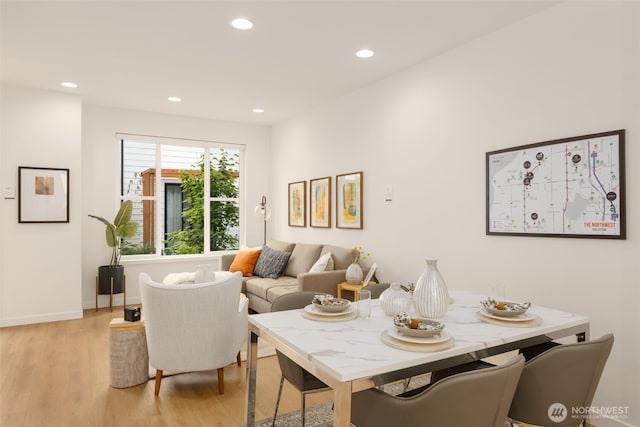 8326C SB-3 13th Ave NW, Seattle, WA 98117 - dining room featuring light wood-style floors, recessed lighting, and baseboards