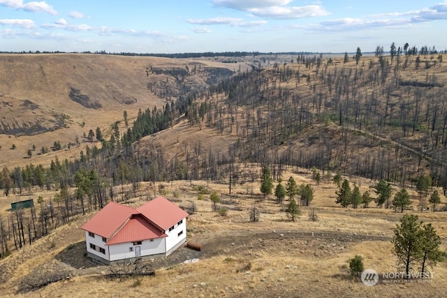 drone / aerial view featuring a rural view