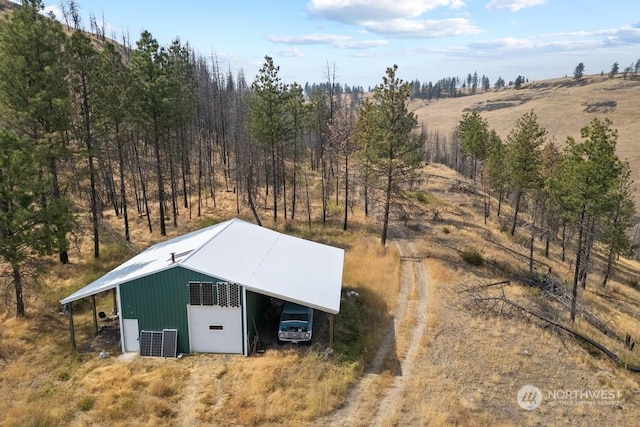 bird's eye view featuring a rural view