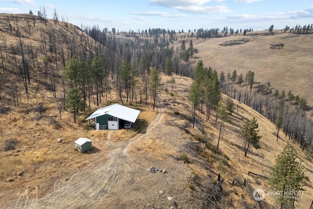 drone / aerial view with a rural view