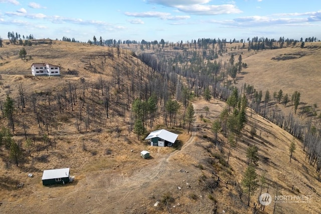 aerial view featuring a rural view