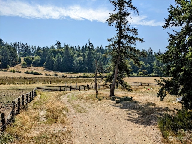 view of yard featuring a rural view