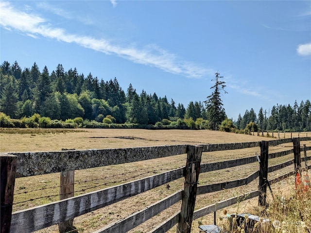 view of yard featuring a rural view