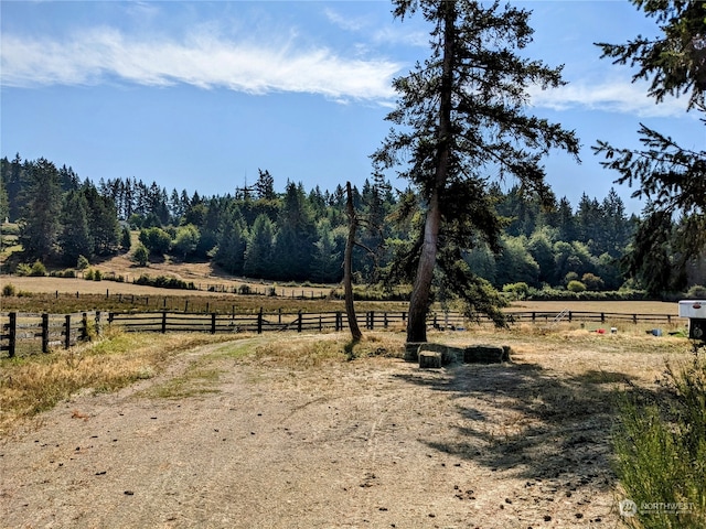 view of yard featuring a rural view