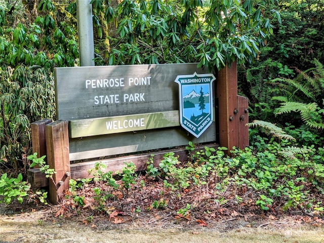 view of community sign