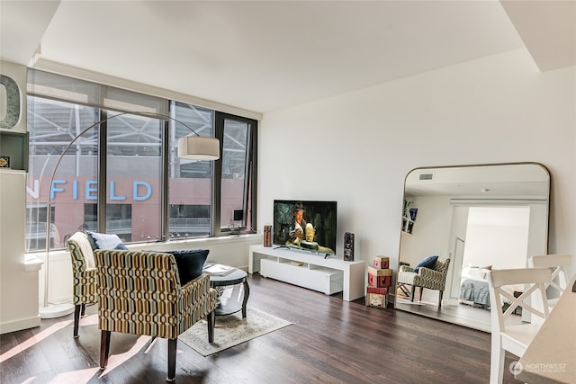 interior space featuring dark hardwood / wood-style floors