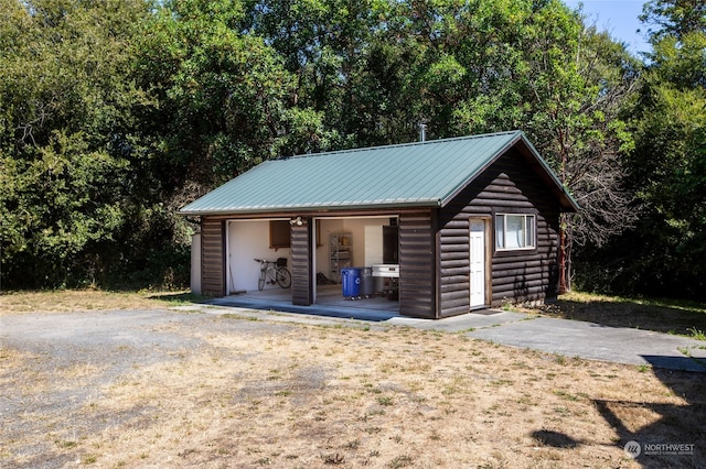 view of garage