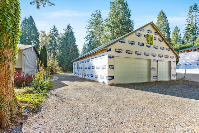 view of garage