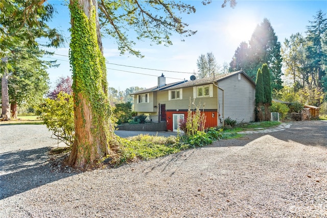 raised ranch featuring a garage