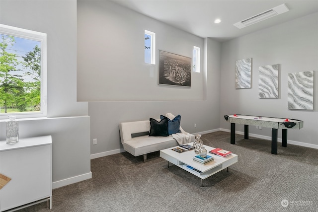 sitting room with carpet flooring and plenty of natural light