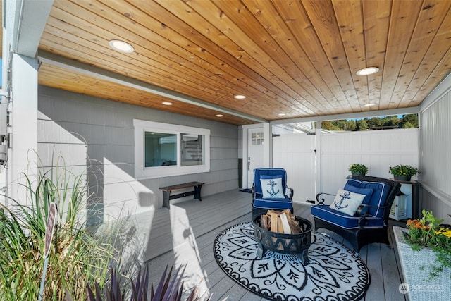 view of patio / terrace with a wooden deck