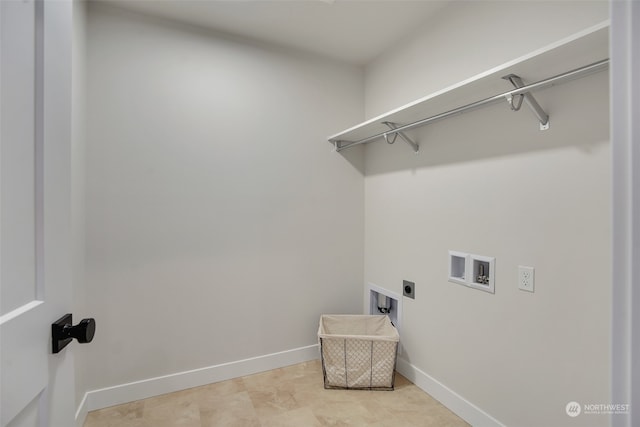 laundry area featuring washer hookup and hookup for an electric dryer