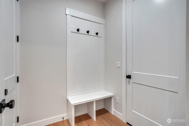 mudroom with light wood-type flooring