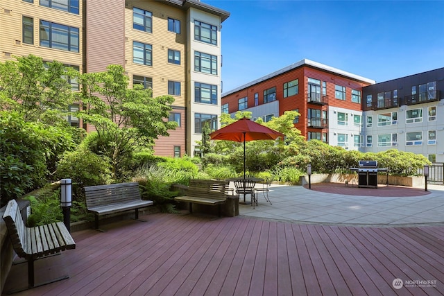 surrounding community featuring a wooden deck