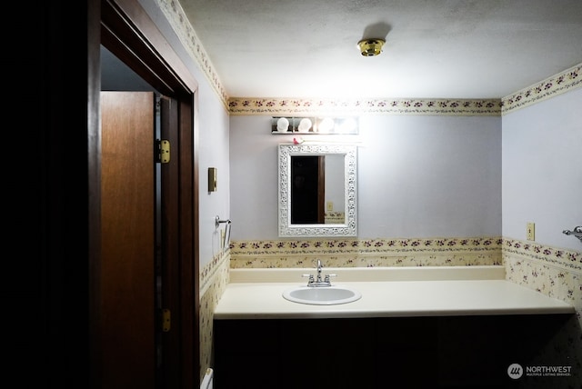 bathroom with oversized vanity