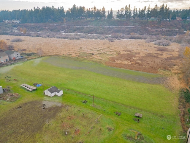 aerial view with a rural view