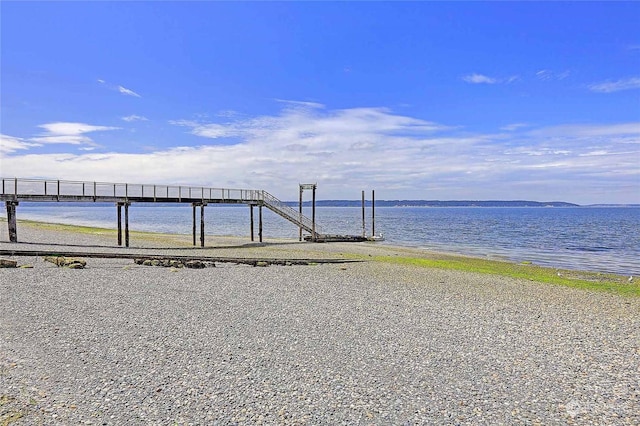 exterior space with a view of the beach