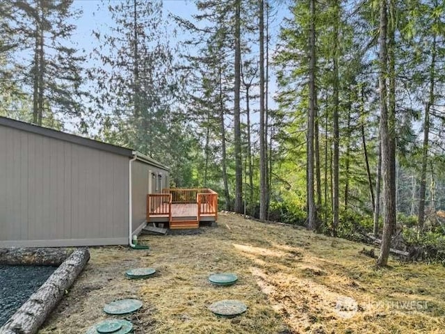 670 E Wilson Way, Grapeview, WA 98546 - view of yard with a wooden deck