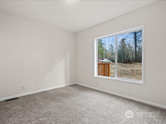 view of carpeted spare room