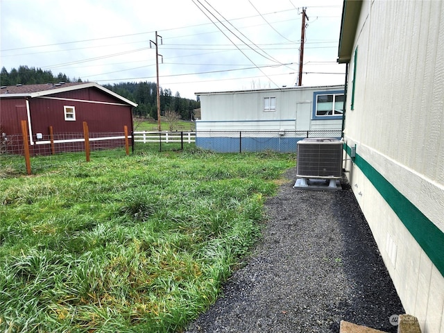 view of yard with cooling unit