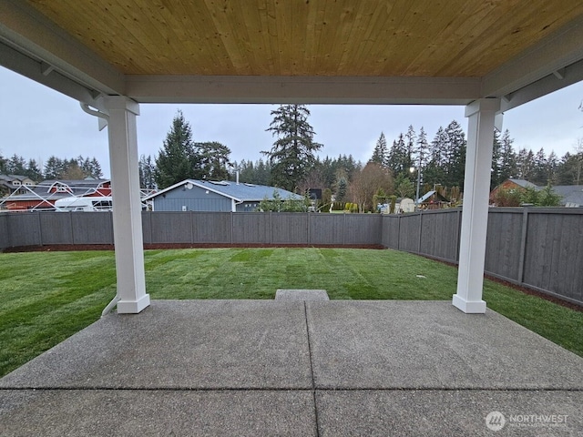 view of patio featuring a fenced backyard