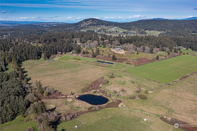 bird's eye view with a mountain view