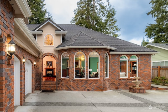 view of front of property with a patio