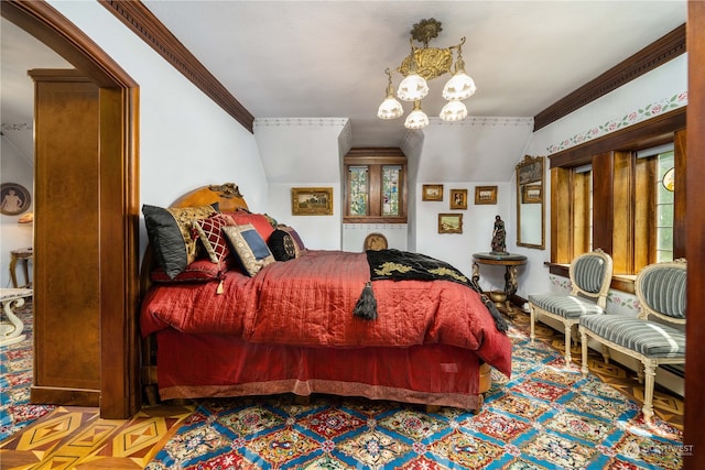 4 Thornewood Ln SW, Lakewood, WA 98498 - bedroom with ornamental molding and a notable chandelier