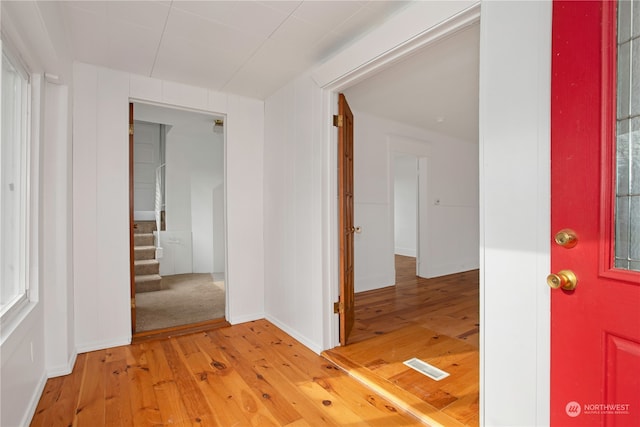 hallway featuring light hardwood / wood-style floors