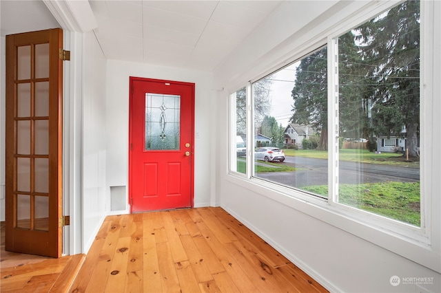 entrance foyer featuring light wood-type flooring