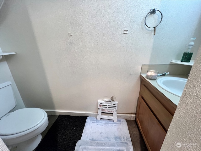 bathroom with toilet and vanity