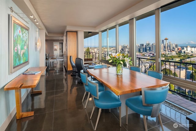 view of tiled dining room