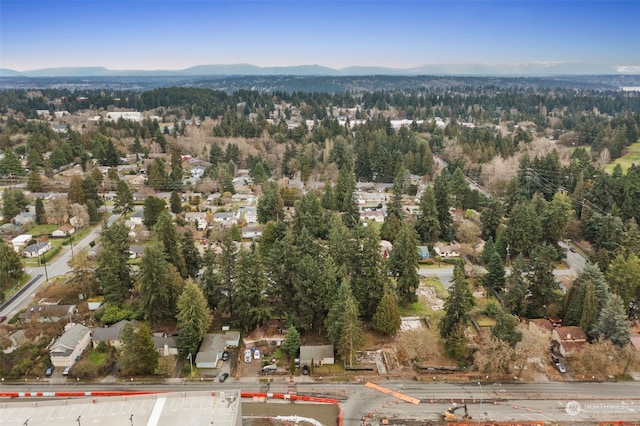 drone / aerial view with a mountain view