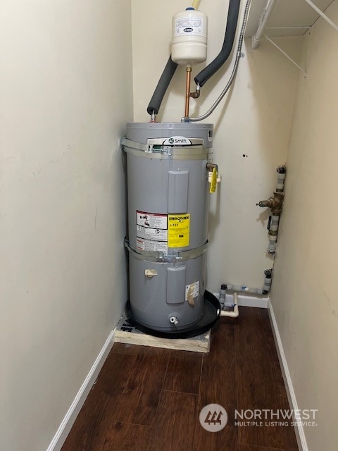 utility room featuring secured water heater