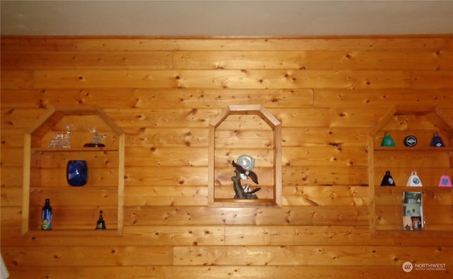 room details with wooden walls