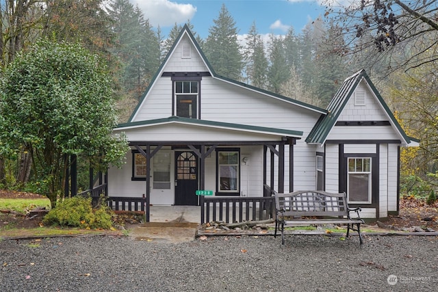 view of front of home with a porch