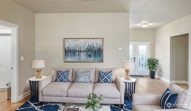 living room featuring hardwood / wood-style flooring