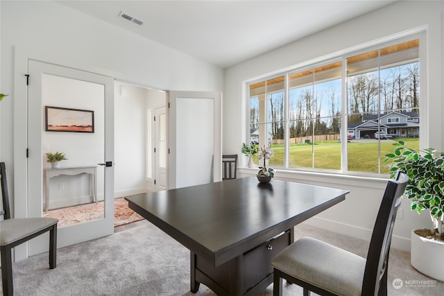 dining room featuring carpet floors