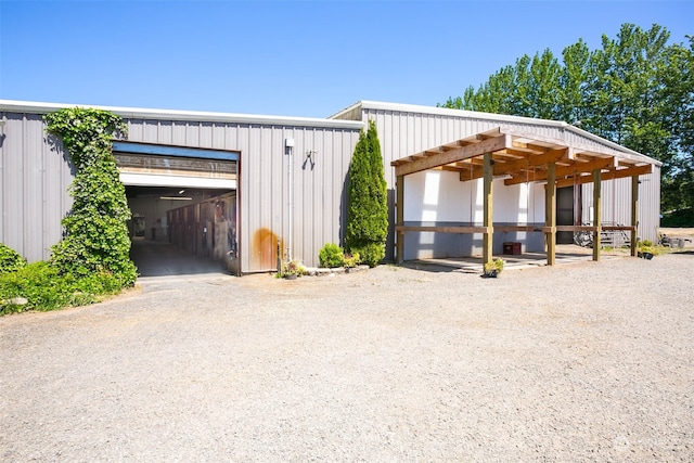 view of garage