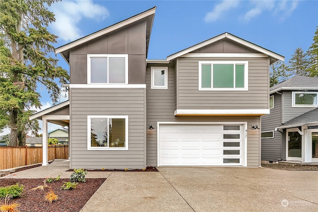 view of front facade with a garage