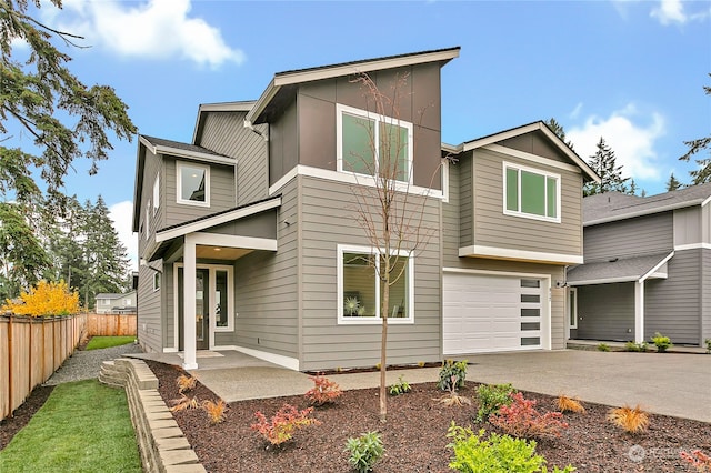 view of front of house with a garage