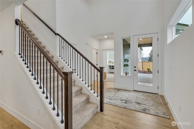 foyer featuring light wood-type flooring