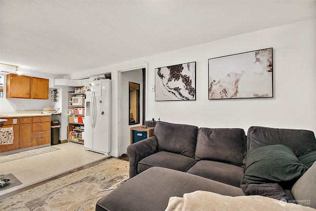 view of tiled living room