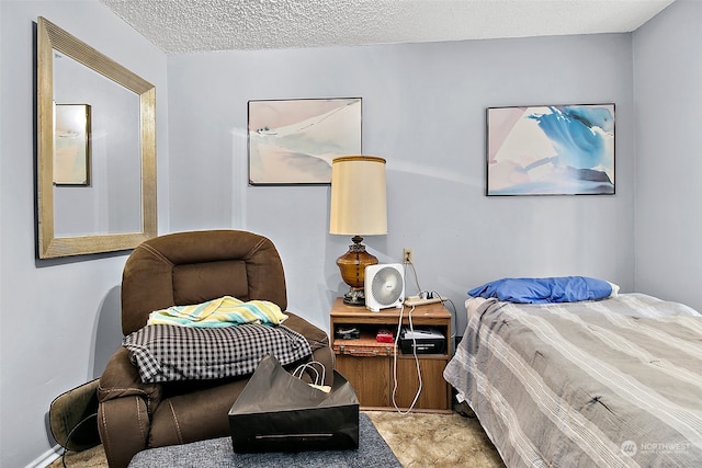 bedroom with a textured ceiling