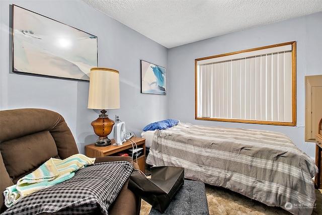 bedroom featuring a textured ceiling