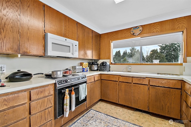 kitchen with double oven range