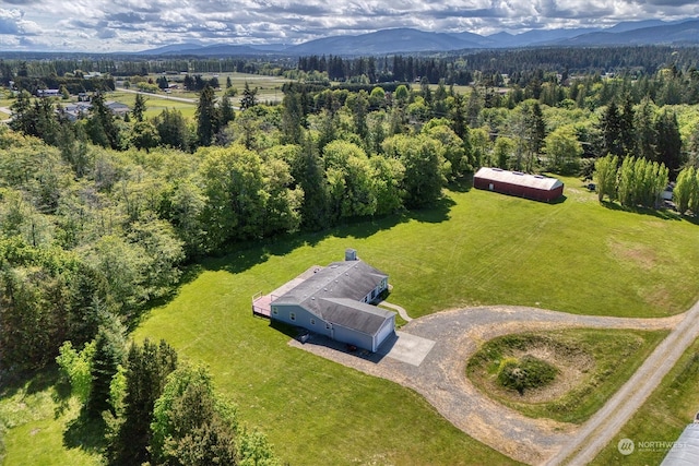 aerial view featuring a mountain view