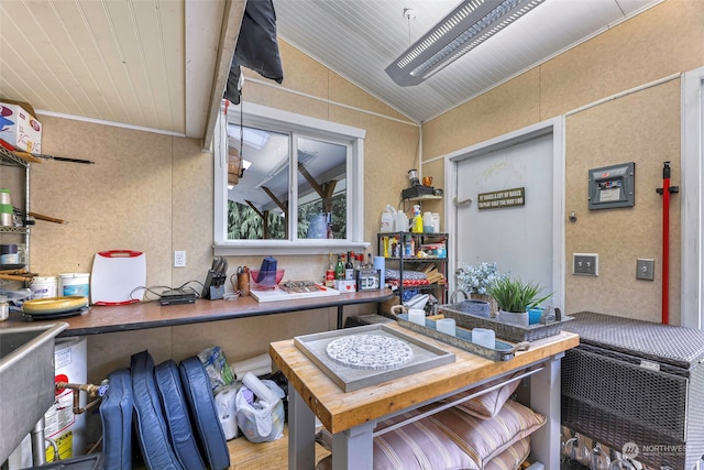 interior space with vaulted ceiling