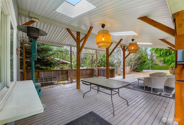 deck featuring ceiling fan